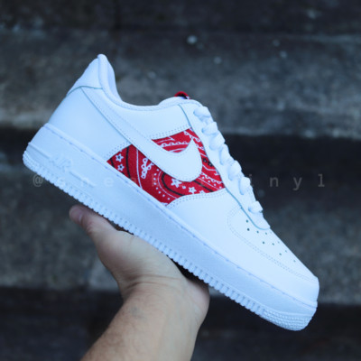 Custom Air Force 1 Low Red Bandana Custom NWT