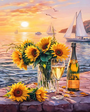 Paint by Numbers Kit for Adults Beginner, Sunflower Adult Paint by Number Kits..