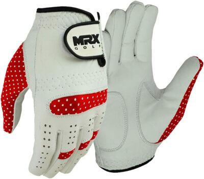 MRX Women's Golf Gloves Soft Relax Grip Cabretta Leather Ladies Golfers Glove