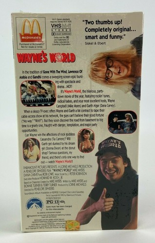 WAYNE'S WORLD VHS Tape 1993 PARAMOUNT MCDONALDS WATERMARK - New - Sealed - Picture 4 of 6