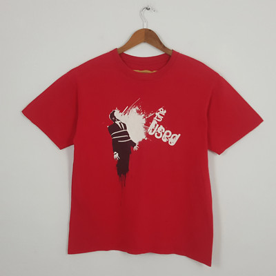 Vtg The Used American Rock Band Cotton Red Full Size Unisex Shirt
