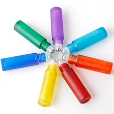 Empty 10ml Portable Frosted Glass Roller Ball Bottles for Perfume Essential Oils