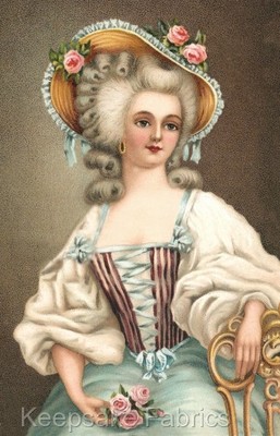 Lovely Marie Antoinette Cotton Crazy Quilt Block Multi Sizes (M38