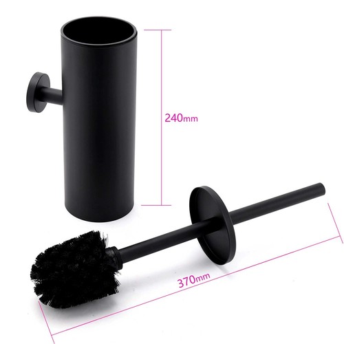 Matte Black Round Towel Rail Rack Toilet Paper Holder Robe Hook Stainless Steel - Picture 24 of 26