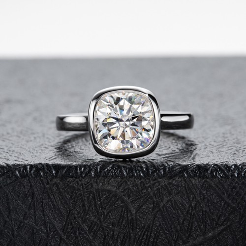 Anello di Fidanzamento Moissanite 3CT Cuscino Taglio Colore D VVS1Anelli Eternità per Donna - Foto 2 di 9