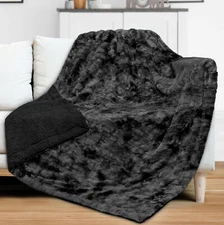 Reversible Faux Fur Blanket Soft Warm Fluffy Sherpa Sofa Throw Shaggy Soft Plush