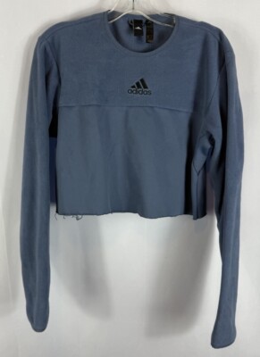 Adidas Women’s Long Sleeve Crop Top Sweatshirt Size Small Grey