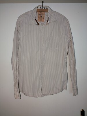 Springfield Herrenhemd Freizeit Hemd Gr. L beige gestreift
