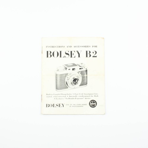 Bolsey B2 Manual Vintage Rangefinder Camera Instructions eBay