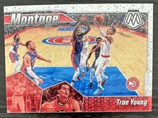 2019-20 Panini Mosaic Basketball Trae Young #24 Montage Fast Break Silver Disco