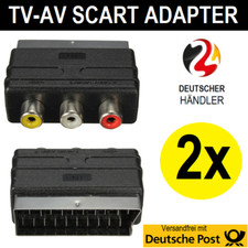 2x Scart Adapter TV AV Adapter 3 RCA Chinch Audio Video PS1/2/3 Xbox360 Nintendo