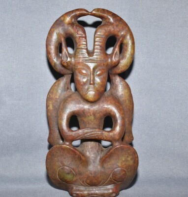 Sculpture mode Hélios 11,1" culture chinoise Hongshan jade envie soleil dieu