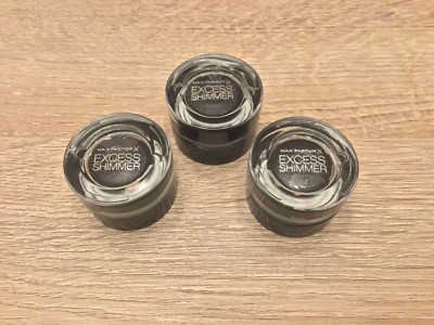 Max Factor 3 x 7g Excess Shimmer Lidschatten. Schirm 30 Onyx. Damen Make-up.