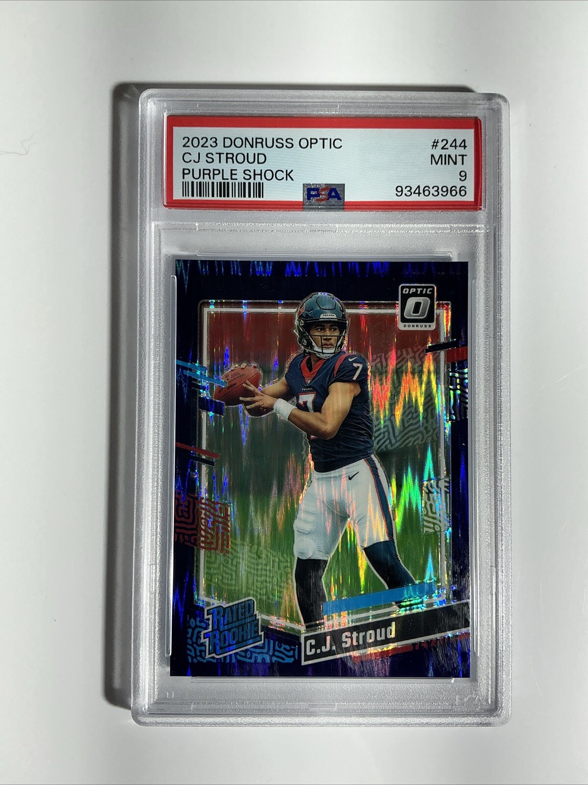 2023 Panini Donruss Optic C.J. Stroud #244 PSA 9 Rated Rookie Purple Shock NFL