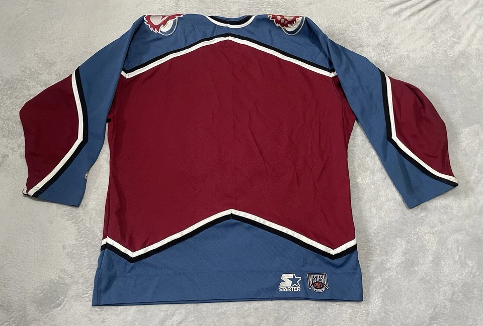Camiseta deportiva de hockey Colorado Avalanche vintage firmada por principiantes talla grande Foto 2 de 4