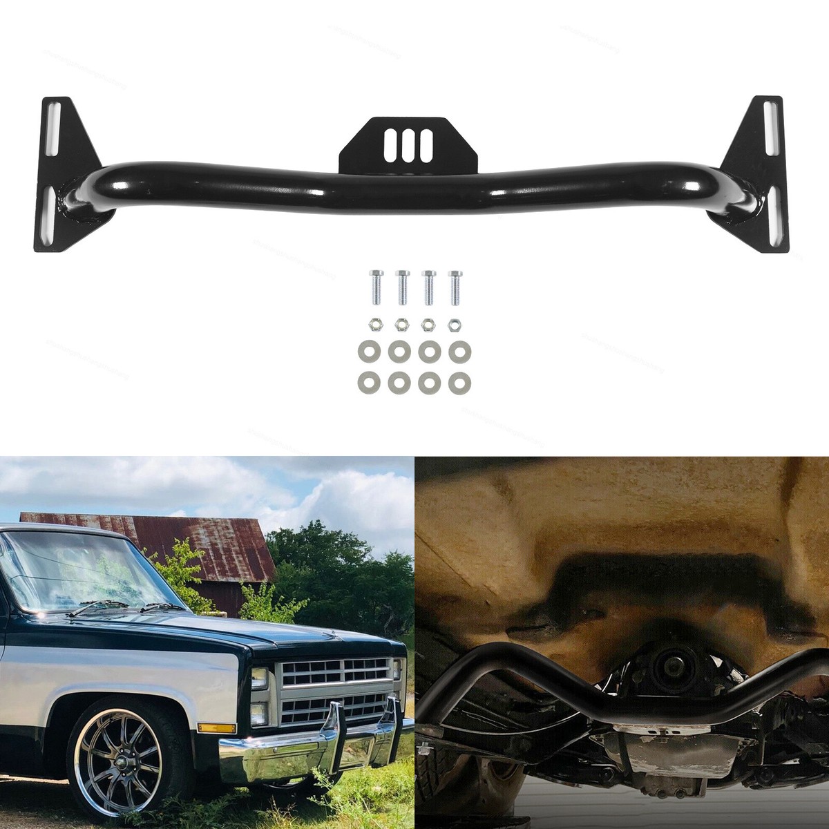 1963-1987 Chevy GMC C10 C20 2WD Adjustable Transmission Crossmember Steel Rear For Trucks | Bolt-On | Lifetime Warranty | Rear Mount | 8 In - Foto 6