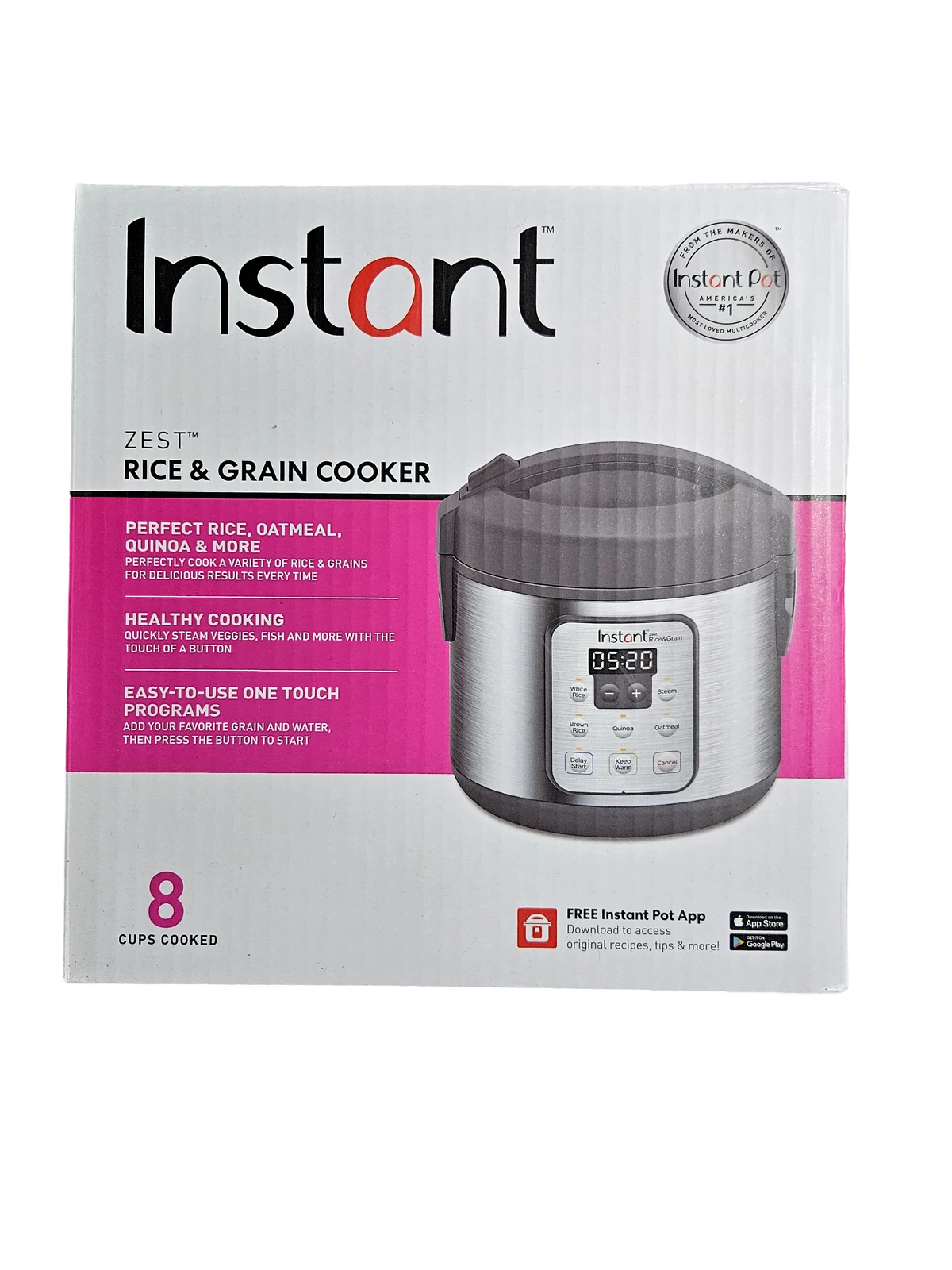 Instant Pot Zest 8-Cup Rice And Grain Cooker