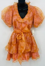 Show Me Your Mumu Jennie Ann Dress Small Flirty Floral Balloon Ruffle Women New