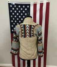 Size 10 vtg 70s Sears Knit Boutique Boho Open Cardigan Sweater women's 2f147p