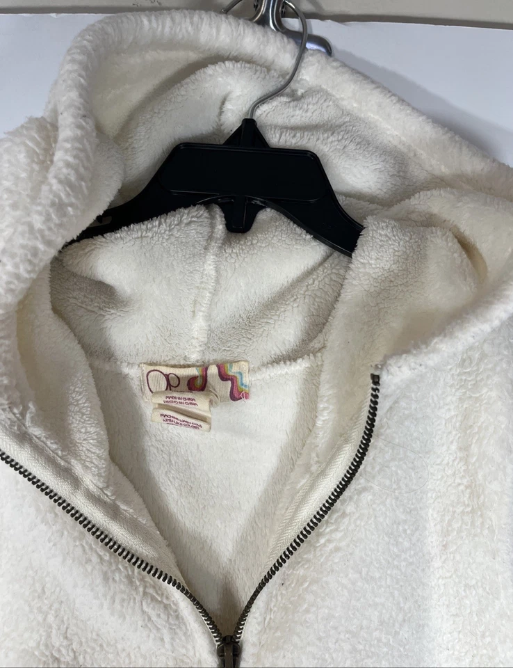 Vintage OP Hoodie Vest Kids Large 11/15 Winter White Full Zip READ ALL - Image 3 of 4