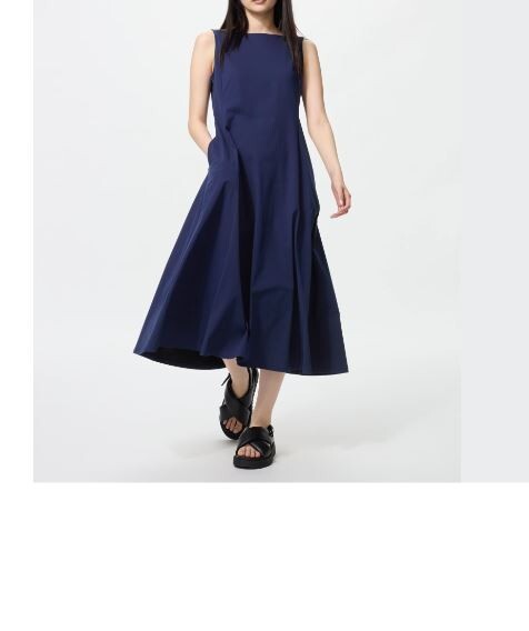 uniqlo airism midi dress UNIQLO Women's Ultra Stretch AIRism Dress, Dark Brown, XL