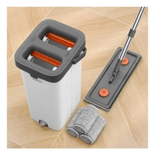 Mop and Bucket with Wringer Set for Home, Hands-Free Flat Mop and Bucket Set ...