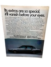 1984 Volkswagen Quantum Wolfsburg Edition Vintage Print Ad Vw Sedan