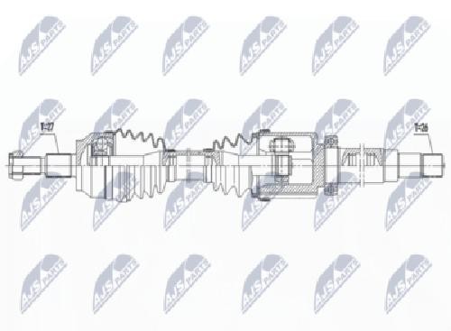 Original NTY Drive Shaft NPW-FR-163 For Ford