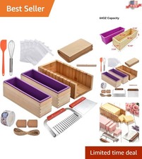DIY Soap Molds Set with Bamboo Cutting Box Stainless Steel Cutters