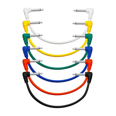 Guitar Pedal Patch Cables,11 Inch, 1/4'' TS Right Angled for Guitar Effect Pedal
