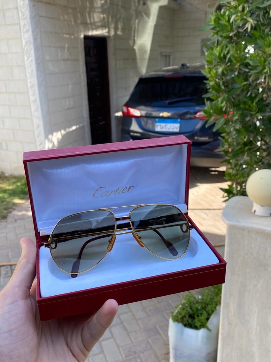 Vintage Authentic Cartier Vendome Lacquer Aviator Sunglasses  display picture 2