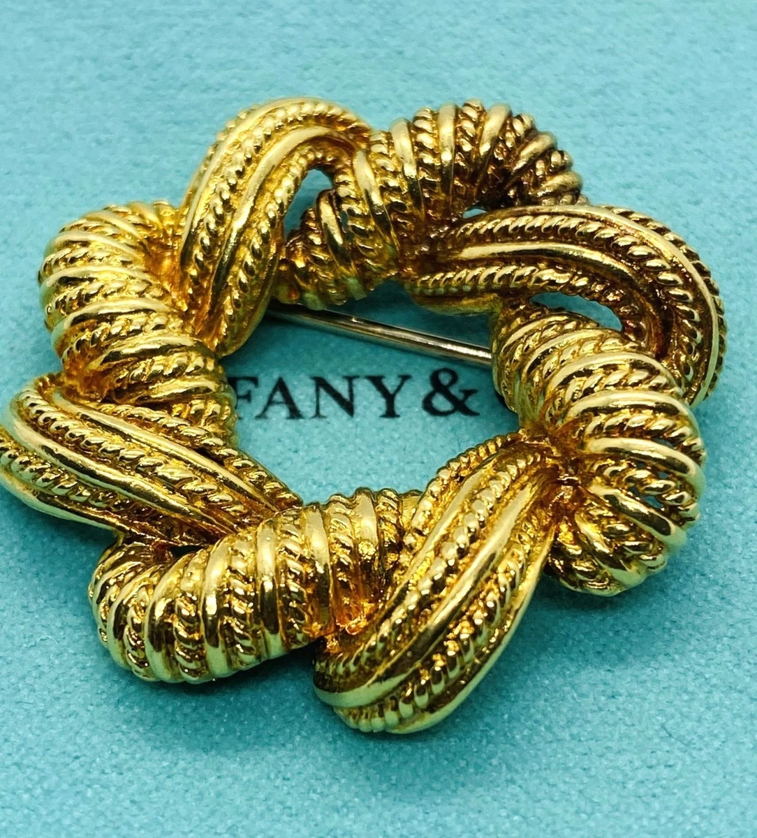 18k GOLD Overly ブローチUSAヴィンテージ 18k GOLD Overly ブローチ