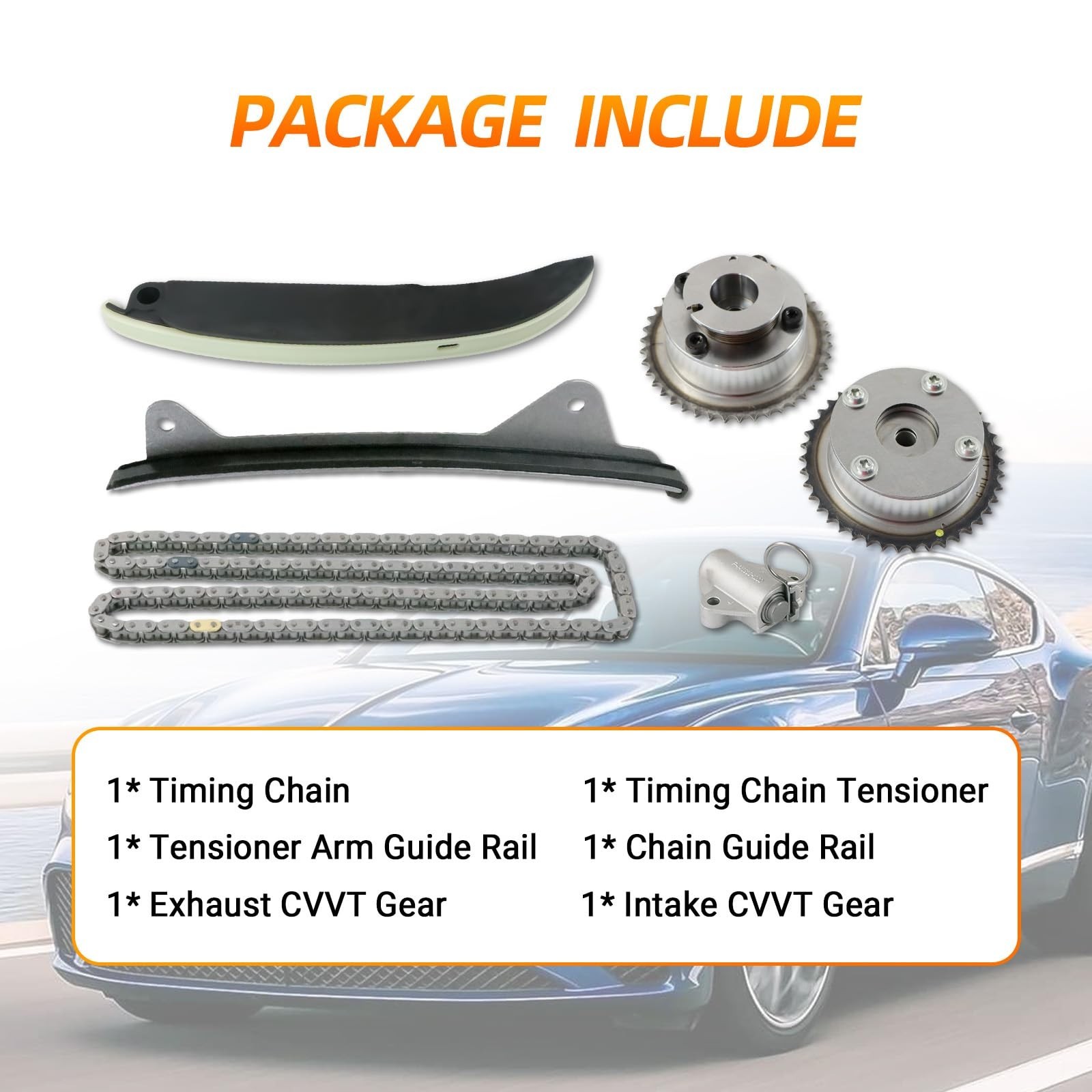 Engine Timing Chain Kit, Compatible with Elantra Coupe Tucson Kia Soul Forte ...