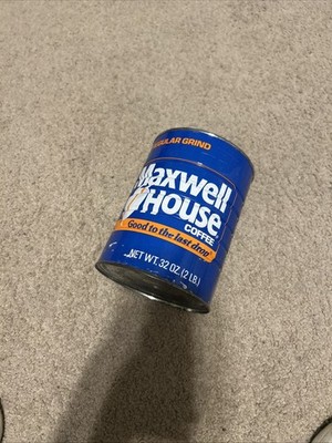 Vintage Blue Maxwell House 2lb Regular Grind Coffee Tin Can No Lid AMERICANA