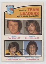 1976-77 O-Pee-Chee Team Leaders Rod Gilbert Steve Vickers Carol Vadnais HOF 0m8e