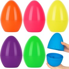 6 Pack 8'' Jumbo Fillable Easter Eggs Extra Large Plastic Eggs for Treats, Eas