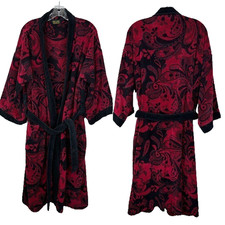 Vintage Elan Red Paisley Cotton Men's Robe
