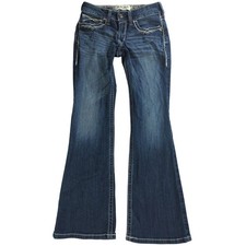 Ariat REAL Denim Womens Bootcut Jeans Blue Stretch Size 29 Broken Zipper Pull