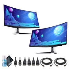 2 x Alienware AW3423DW 34.2" 1440p HDR 175 Hz Curved Gaming Monitor Lunar