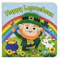 Happy Leprechaun Finger Puppet Plush St. Patrick's Day Board Book Ages 0-4