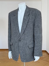 Men's Vintage Harris Tweed Charcoal Gray Pure Scottish Wool Blazer Coat Jacket