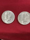 Lot of 2 - 1964 Kennedy Silver Half Dollars 90% Silver   $1 Face Value
