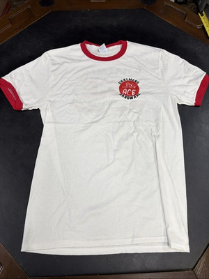 #ad #ad Vintage Look Ringer Tee Red White Chalmers Ace Hardware Galveston Size M $9.14