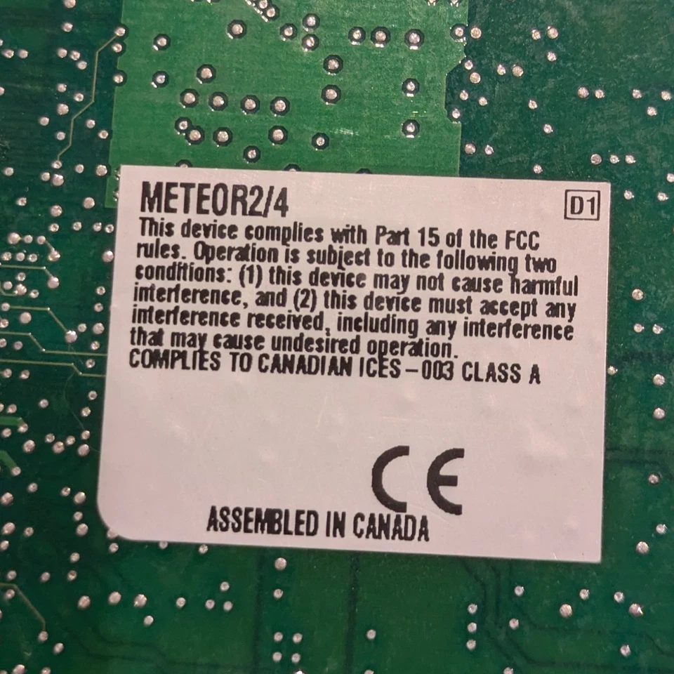 Vintage Matrox Meteor ll METEOR 2/4 750-0201 Rev A PCI Video Frame Grabber Card - Image 4 of 4