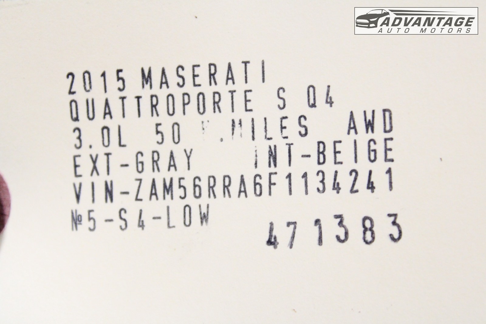 2014-2016 MASERATI QUATTROPORTE ELECTRONIC PARKING BRAKE ACTUATOR & CABLE OEM