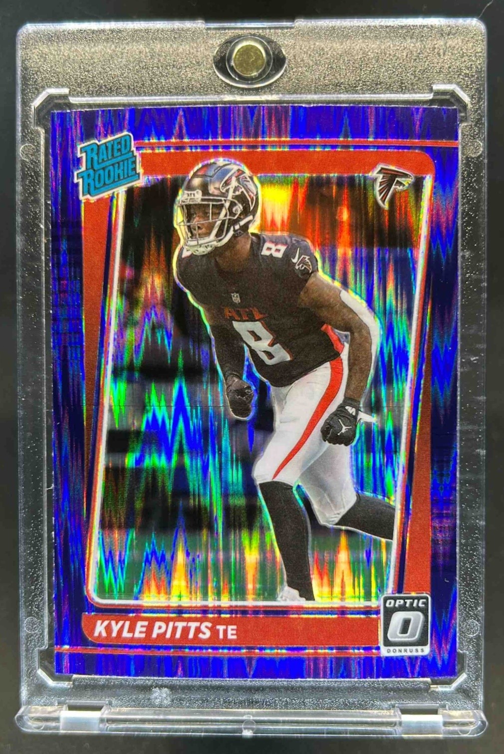 2021 Donruss Optic Kyle Pitts Purple Shock Rated Rookie #211 Falcons