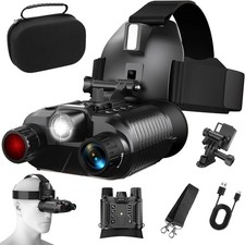 Night Vision 8X Upgraded Binoculars 1312ft Infrared Digital Head Mounted Goggles