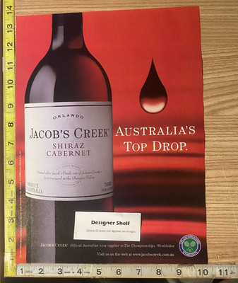 Jacob's Creek Shiraz Cabernet Wine Top Drop 2000 Magazine Print Ad