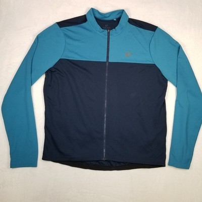 Pearl Izumi Men's Long Sleeve Cycling Jacket Size XXL Dark Blue Teal Colorblock