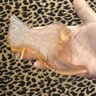 Vintage Fenton Prach Glass Daisy and Button Cat's Head Shoe Slipper 6" x 3" 70's